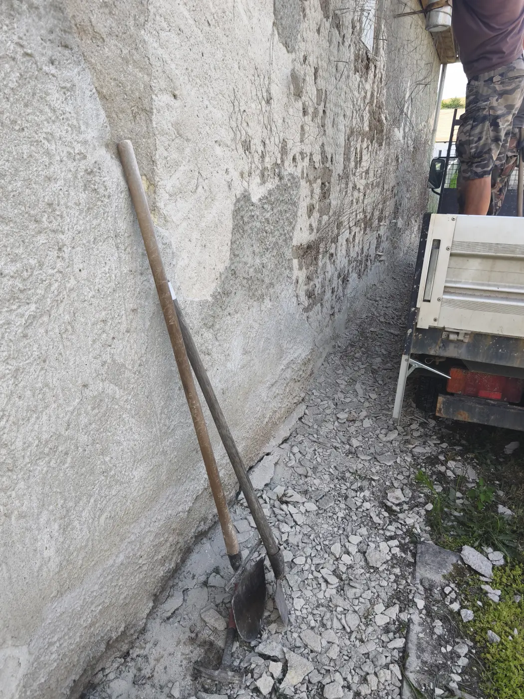 A kész, sima kültéri vakolat.